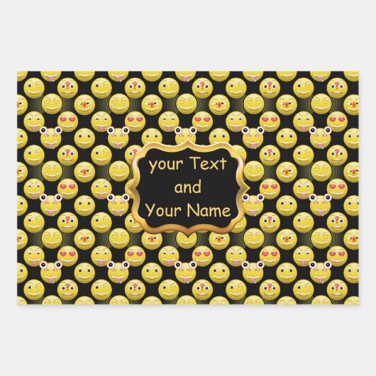 personalisierbares Emoji Packpapier Blätter Set (Vorderseite)