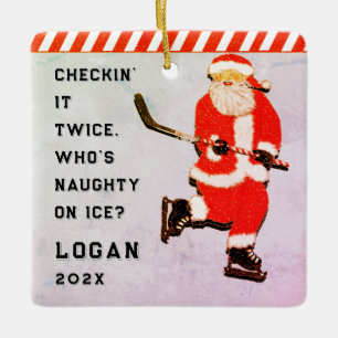 personalisierbares Hockey-Spieler-Sammelobjekt Keramikornament