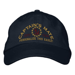 Personalisierbares Jahr und Name Captain's Mate Bestickte Kappe