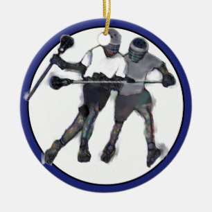 Personalisierbares Lacrosse-Sammelobjekt Keramik Ornament