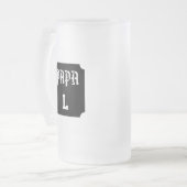 Personalisierbares Papa-Monogramm Mattglas Bierglas (Vorderseite Links)