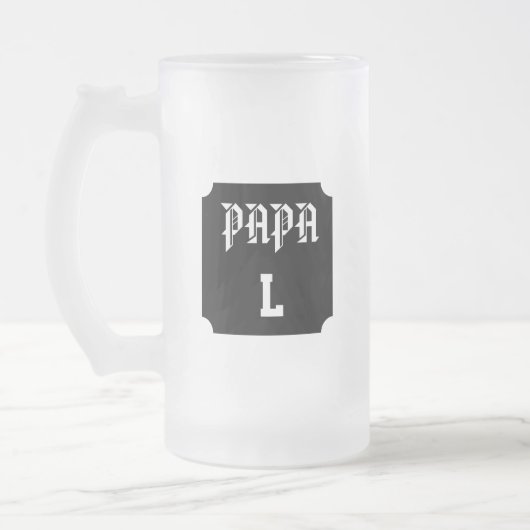 Personalisierbares Papa-Monogramm Mattglas Bierglas (Links)