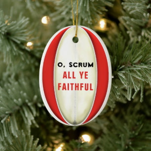 Personalisierbares Rugby-Sammelobjekt aus Keramik Ornament