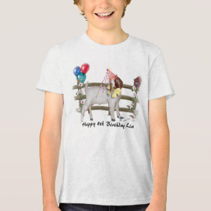 Personalisierbares süßes Boer-Ziegen-Kid Geburtsta Tri-Blend Shirt