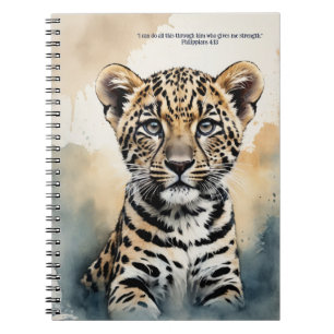 PERSONALISIERE Bibelvers Leopard Gebetsnotizbuch Notizblock