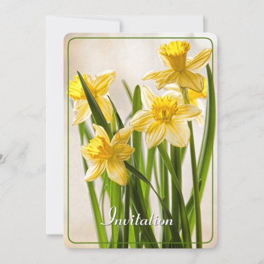 Personalisiere: Blumenfotografie Gelbe Daffodien Einladung (Vorderseite)