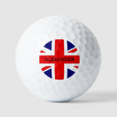 Personalisiere den Namen der britischen Flagge Golfball (Vorderseite)