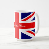 Personalisiere den Namen der britischen Flagge Kaffeetasse (VorderseiteRechts)