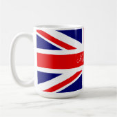 Personalisiere den Namen der britischen Flagge Kaffeetasse (Links)