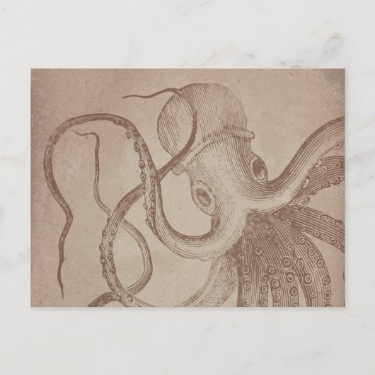 Personalisiere es | alter Oktopus | Vintages Papie Postkarte (Vorderseite)