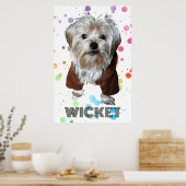 Personalisiere es! Farbiges Dot Pet Foto & Name Poster (Küche)