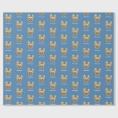 Personalisiere es! Foto und Name blau Geschenkpapier (Flach)