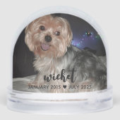 Personalisiere es! Foto und Name der Haustiere Schneekugeln (Rückseite)