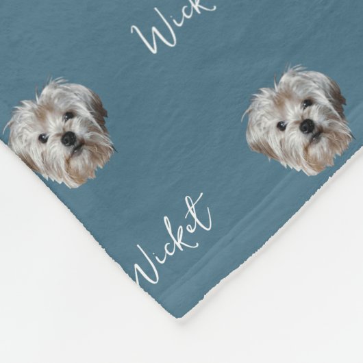 Personalisiere es! Foto und Name des aquamarinen T Fleecedecke (Ecke)