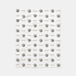 Personalisiere es! FOTO und Name des WHITE Pets Fleecedecke