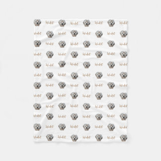 Personalisiere es! FOTO und Name des WHITE Pets Fleecedecke