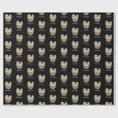 Personalisiere es! Foto und Name Schwarz Geschenkpapier (Flach)