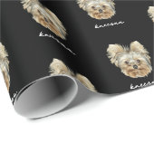 Personalisiere es! Foto und Name Schwarz Geschenkpapier (Rolleneckpunkt)