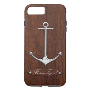 Personalisiere es! Nautical Mahogany Anchor Steel Case-Mate iPhone Hülle