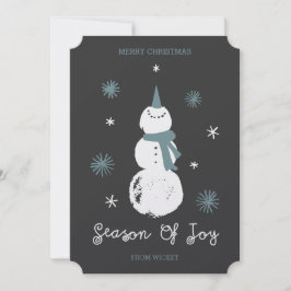 Personalisiere es! Snowman Jahreszeit der Joy Holi Feiertagskarte