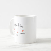 Personalisiere es! Yorkie Mama 3 Herzname Kaffeetasse (Vorderseite Links)