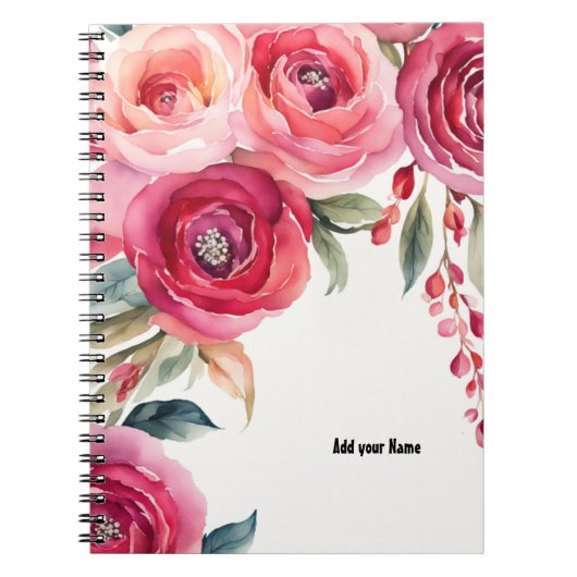 PERSONALISIERE Gemalte Rosen Notizbuch Notizblock (Vorderseite)