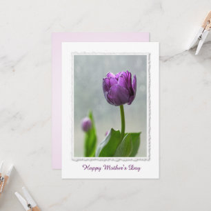 Personalisiere: "Happy Mother's Day" Lila Tulips Karte