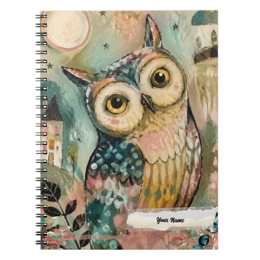 PERSONALISIERE HOOT Eule Vogel Notizblock (Vorderseite)