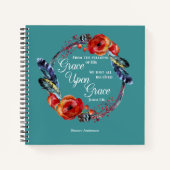 Personalisiere John 1:16 Grace upon Grace Scriptur Notizblock (Vorderseite)