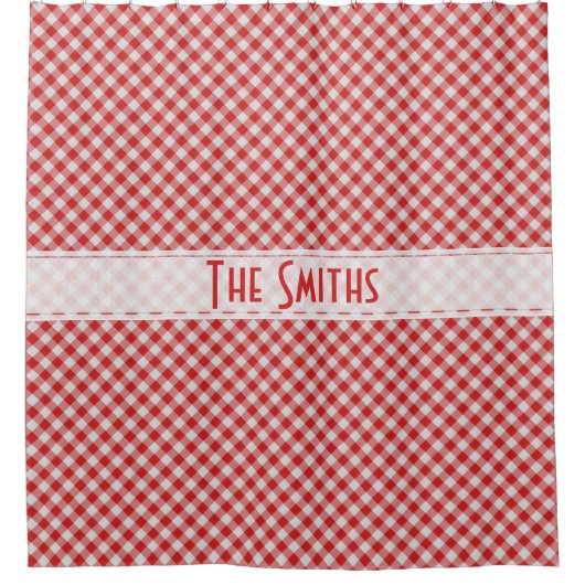 Personalisiere:  Karo Diagonal Pattern Duschvorhang (Vorderseite)