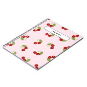PERSONALISIERE Kirsch Frucht Muster Notizbuch Notizblock (Linke Seite)