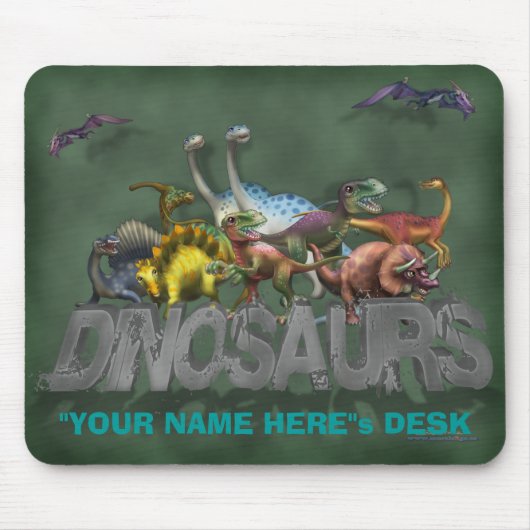 "Personalisiere mich!" Dinosaurier Mousepad (Vorne)