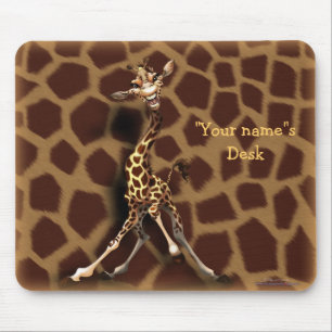 "Personalisiere mich!" Giraffe Mousepad