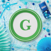 Personalisiere: Minimalistisch Circle Bold Green I Pappteller (Party)