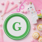 Personalisiere: Minimalistisch Circle Bold Green I Pappteller (Party)