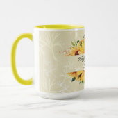 Personalisiere Name Birthday wünscht Sonnenblumenk Tasse (Links)