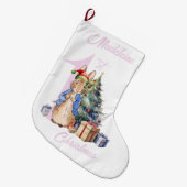 Personalisiere Name Peter der Kaninchen Erstes Wei Großer Weihnachtsstrumpf (Vorderansicht (hängend))