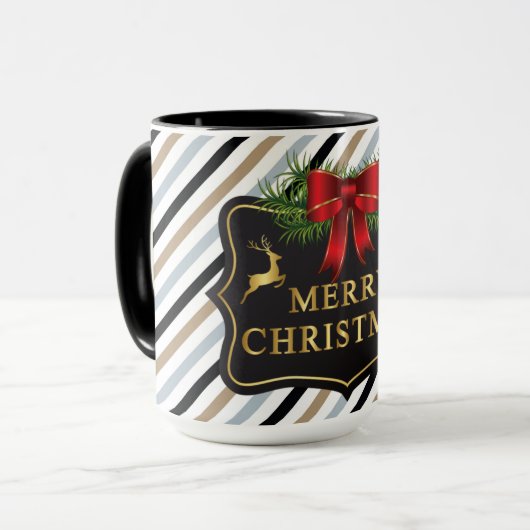Personalisiere Name Weihnachts-Kaffeehaus Tasse (Vorderseite Links)