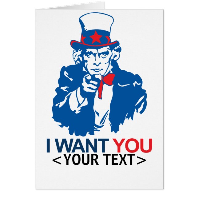 PERSONALISIERE ONKEL SAM WILL DICH, <YOUR TEXT> (Vorne)