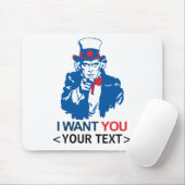 PERSONALISIERE ONKEL SAM WILL DICH, <YOUR TEXT> MOUSEPAD (Mit Mouse)