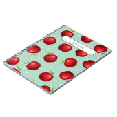 PERSONALISIERE Roter Apfel Muster Notizbuch Notizblock (Linke Seite)