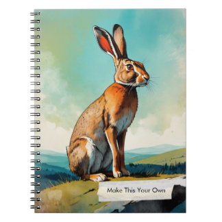 PERSONALISIERE Vintage-Hasen-Notizbuch Journal Notizblock