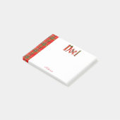 Personalisiere: "Weihnachten" - Weihnachts-Tartan- Post-it Klebezettel (angewinkelt)