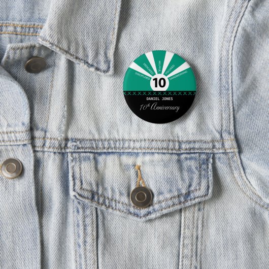 Personalisieren, 10. Jahr Mitarbeiter Jahr Button (Beispiel)