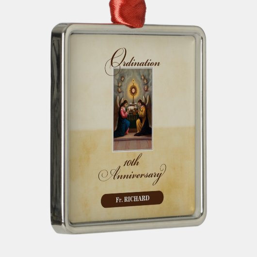Personalisieren, 10. Ordination Anniversary Angels Ornament Aus Metall (Rechts)