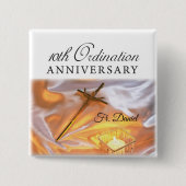 Personalisieren, 10. Ordination Jubiläum, Kreuz Button (Vorderseite)