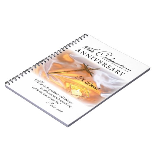 Personalisieren, 10. Ordination Jubiläum, Kreuz Notizblock (Linke Seite)