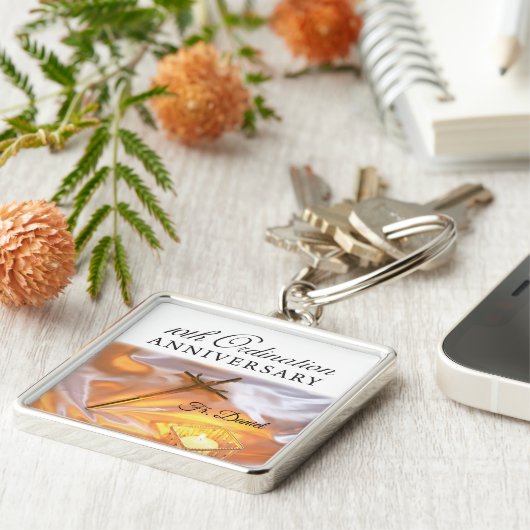 Personalisieren, 10. Ordination Jubiläum, Kreuz Schlüsselanhänger (Seite)