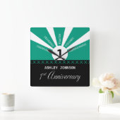 Personalisieren, 1. Jahr Mitarbeiter Jahr Quadratische Wanduhr (Zuhause)