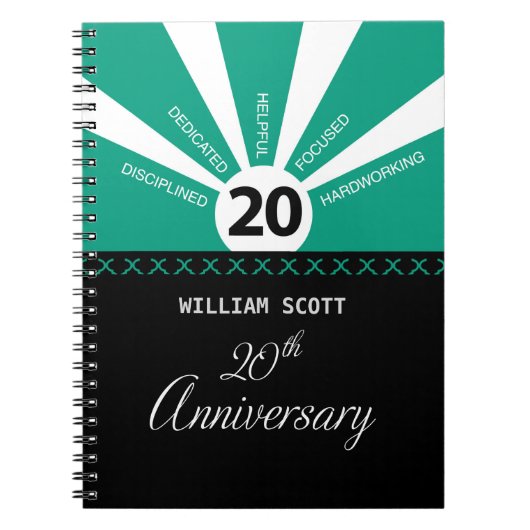 Personalisieren, 20. Jubiläum der Geschäftsmitarbe Notizblock (Vorderseite)